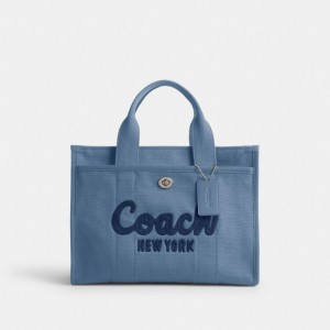 COACH® Cargo Tote Damske Strieborne Modre | SKGSK917
