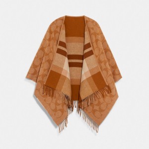 COACH® Reversible Signature Cape Sal Damske Béžové | SKPJY662