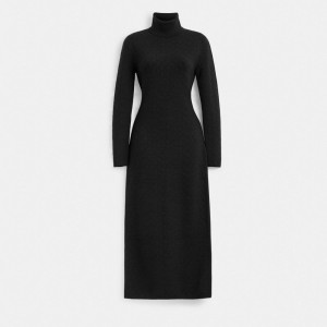 COACH® Signature Knit Turtleneck Saty Damske Čierne | SKEBV409