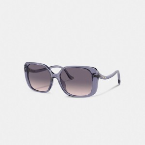 COACH® Swoop Temple Rectangle Slnecne Okuliare Damske Nachový | SKBEJ700