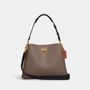 COACH® Willow In Colorblock Taska cez Rameno Damske Tmavo Siva | SKJPH915