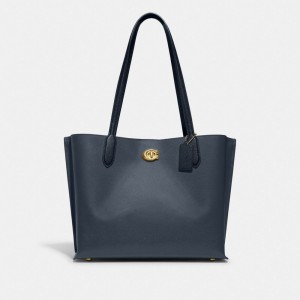 COACH® Willow In Colorblock Tote Damske Modre | SKBEW955